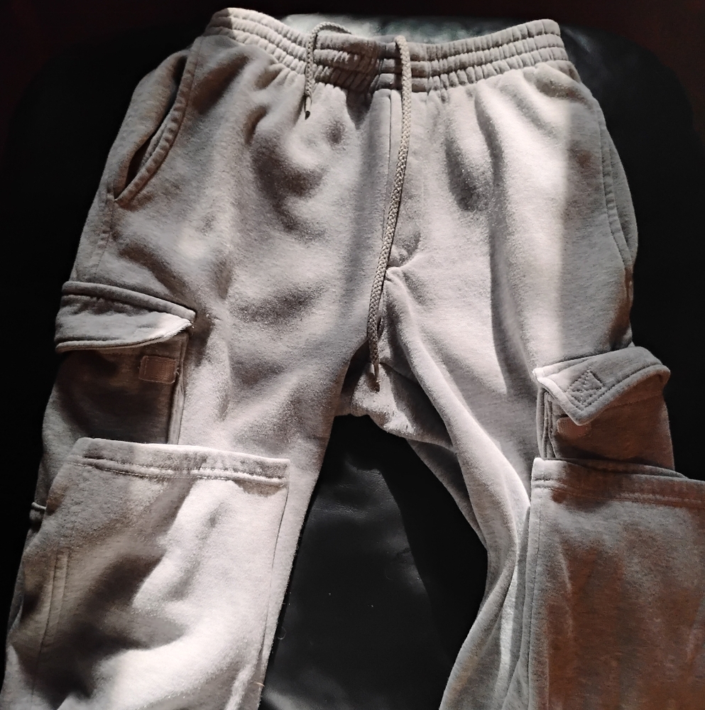 Men's Grey Cargo Sweatpants